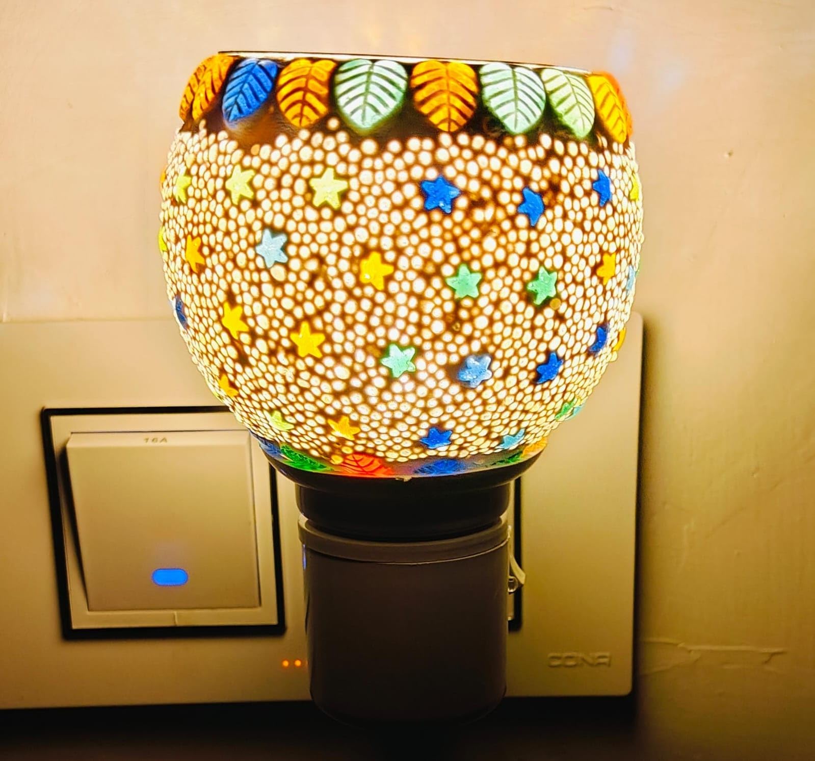 Surekha Ceramic Aroma Diffuser - Multi Functional Essential Oil Diffuser & Night Light with On/Off Switch | Kapoor Dani Camphor Burner for Home Fragrance | Smoke-Free, Child-Safe & Shock Proof | Perfect for Yoga, Meditation & Bedroom Relaxation