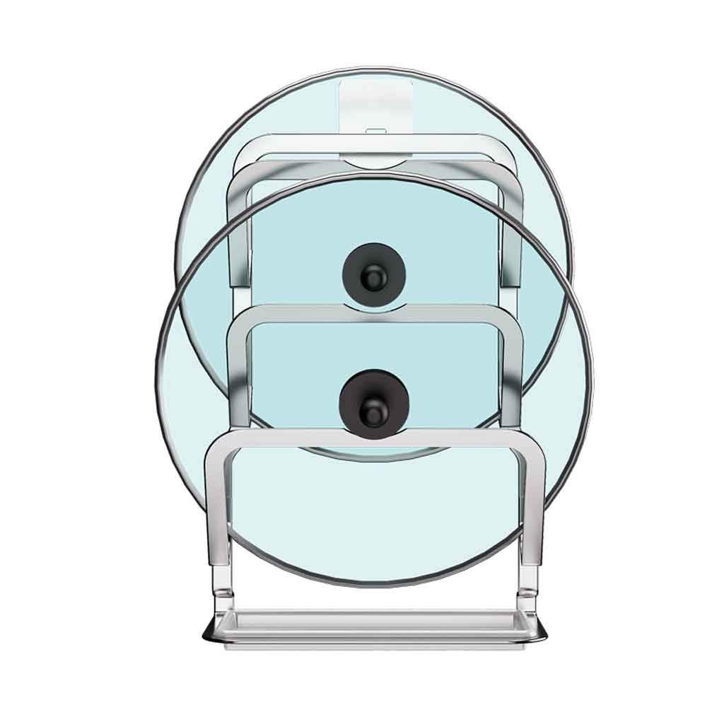 GANFANREN 3-Tier Wall Mounted Kitchen Organizer - Pot Lid Holder, Pan Cover Storage Rack & Utensil Organizer for Space Saving Kitchen Storage | Perfect for Small Kitchens, Apartment Living & RV Cooking