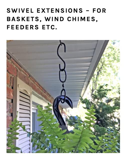 Swivel Plant Hooks with Hanging Basket Extensions - 2 Pack for Indoor & Outdoor Plants - Perfect for Balcony, Garden, and Home Decor
