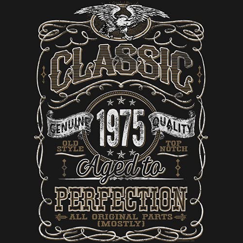Vintage 1975 Themed 50th Birthday T-Shirt for Men - Classic Aged to Perfection Design - Ideal 50th Birthday Gift, Party Outfit & Milestone Celebration Apparel