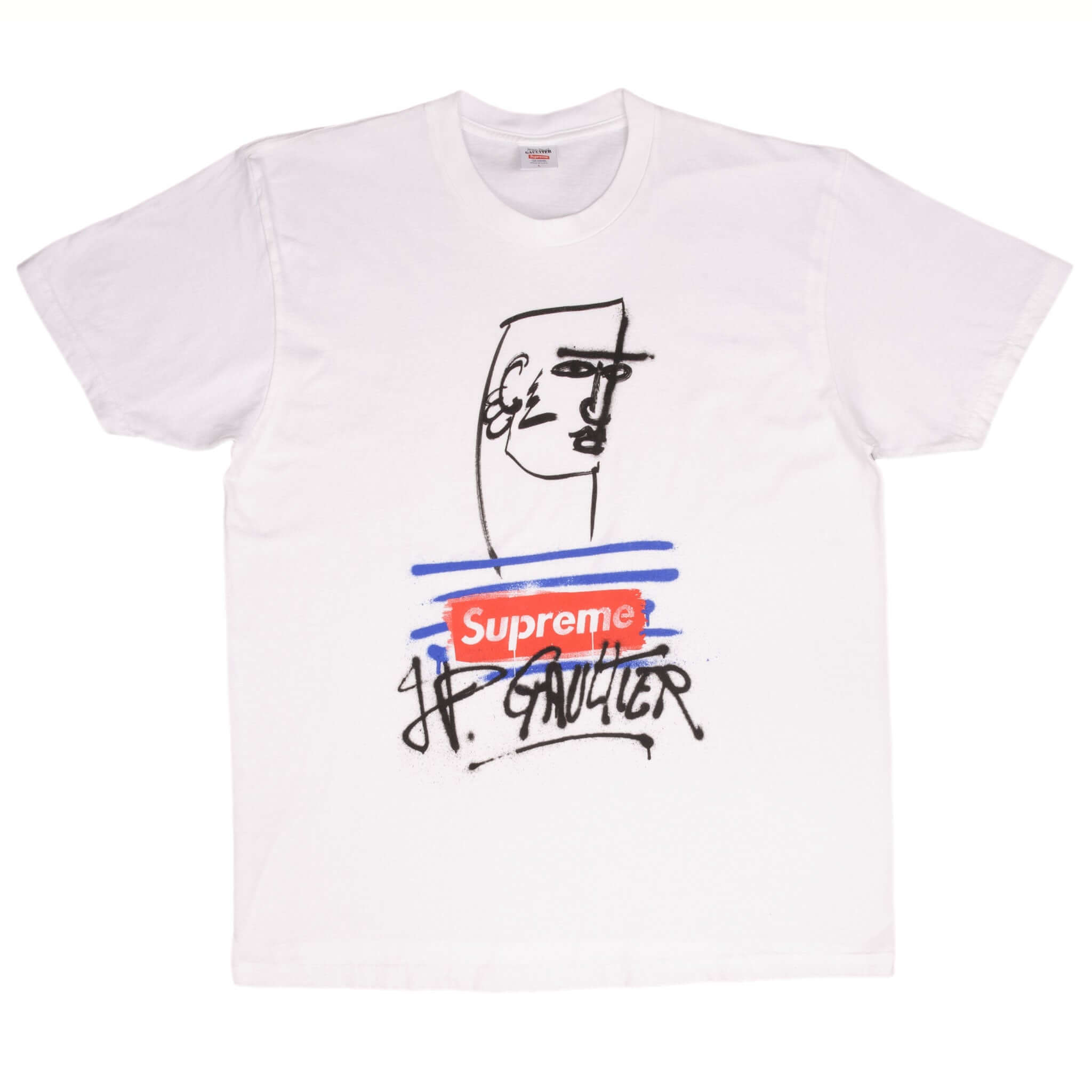 Supreme x Jean Paul Gaultier Graffiti Box Logo SS19 T-Shirt - Large Size - Made in USA - Streetwear Fashion & Urban Style Essential