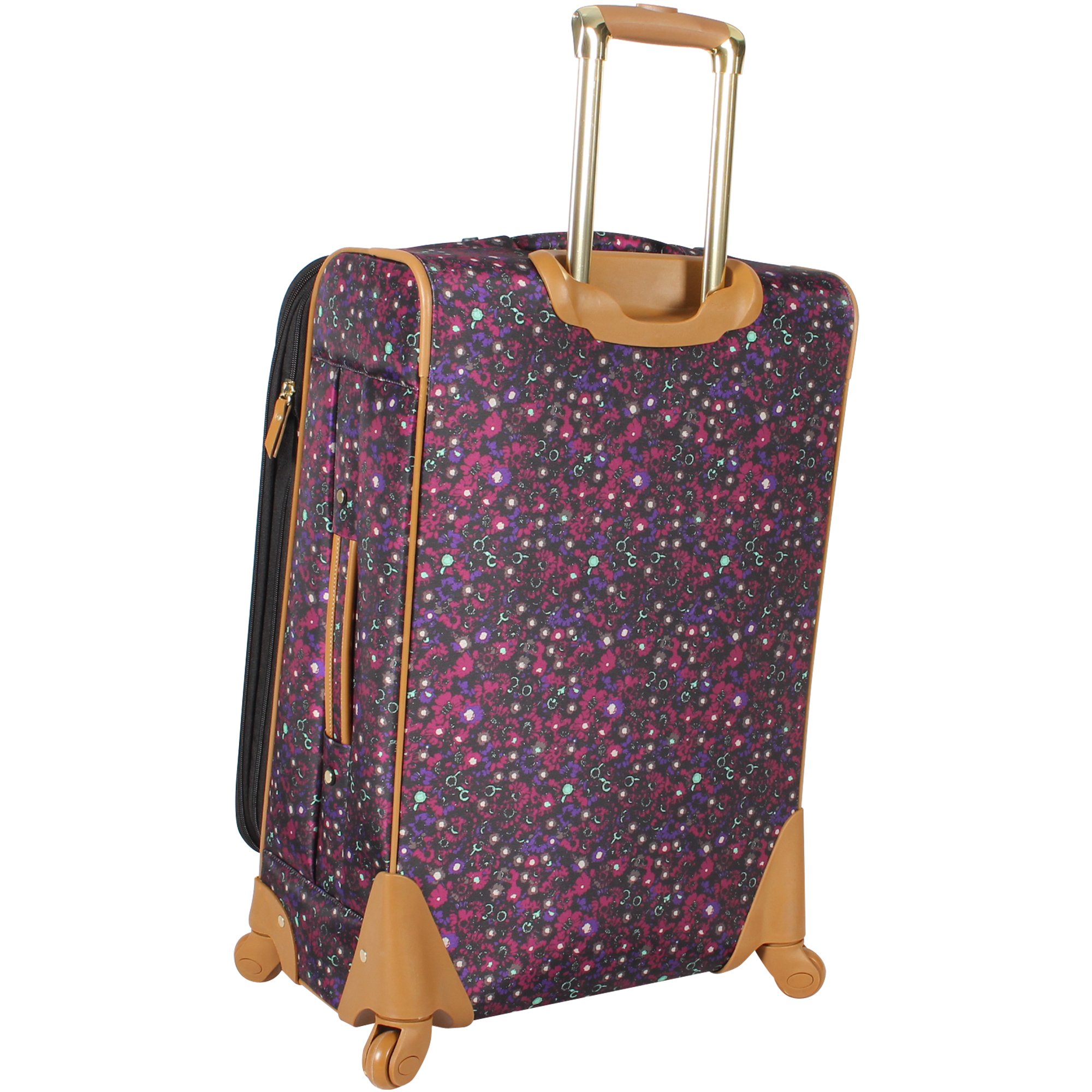 Steve Madden Designer Expandable 28 Inch Softside Luggage - Lightweight Checked Suitcase with 4 Spinner Wheels for Men & Women (Dark Purple) - Perfect for Air Travel, Business Trips & Vacation Packing