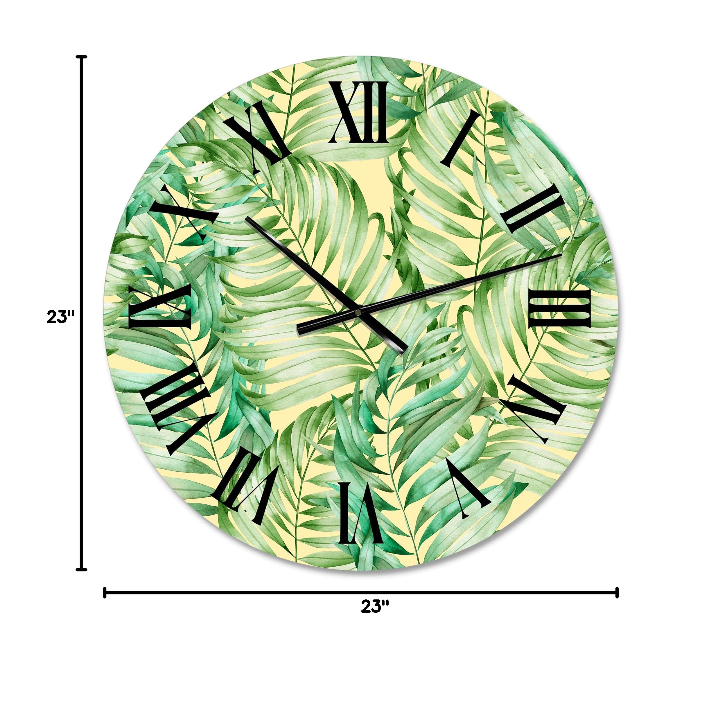 Large Tropical Leaves Monstera Wall Clock - Floral Botanical Decor for Living Room, Bedroom & Office | Perfect for Home, Kitchen & Indoor Spaces