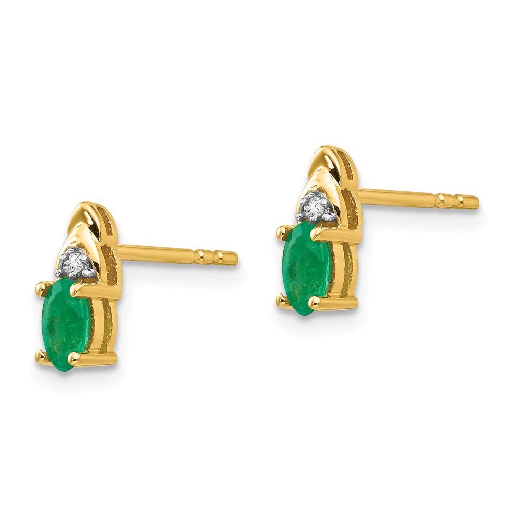 14K Gold Diamond & Emerald Earrings for Women - Elegant Dangle Drop Earrings for Wedding, Party & Special Occasions | Roy Rose Jewelry