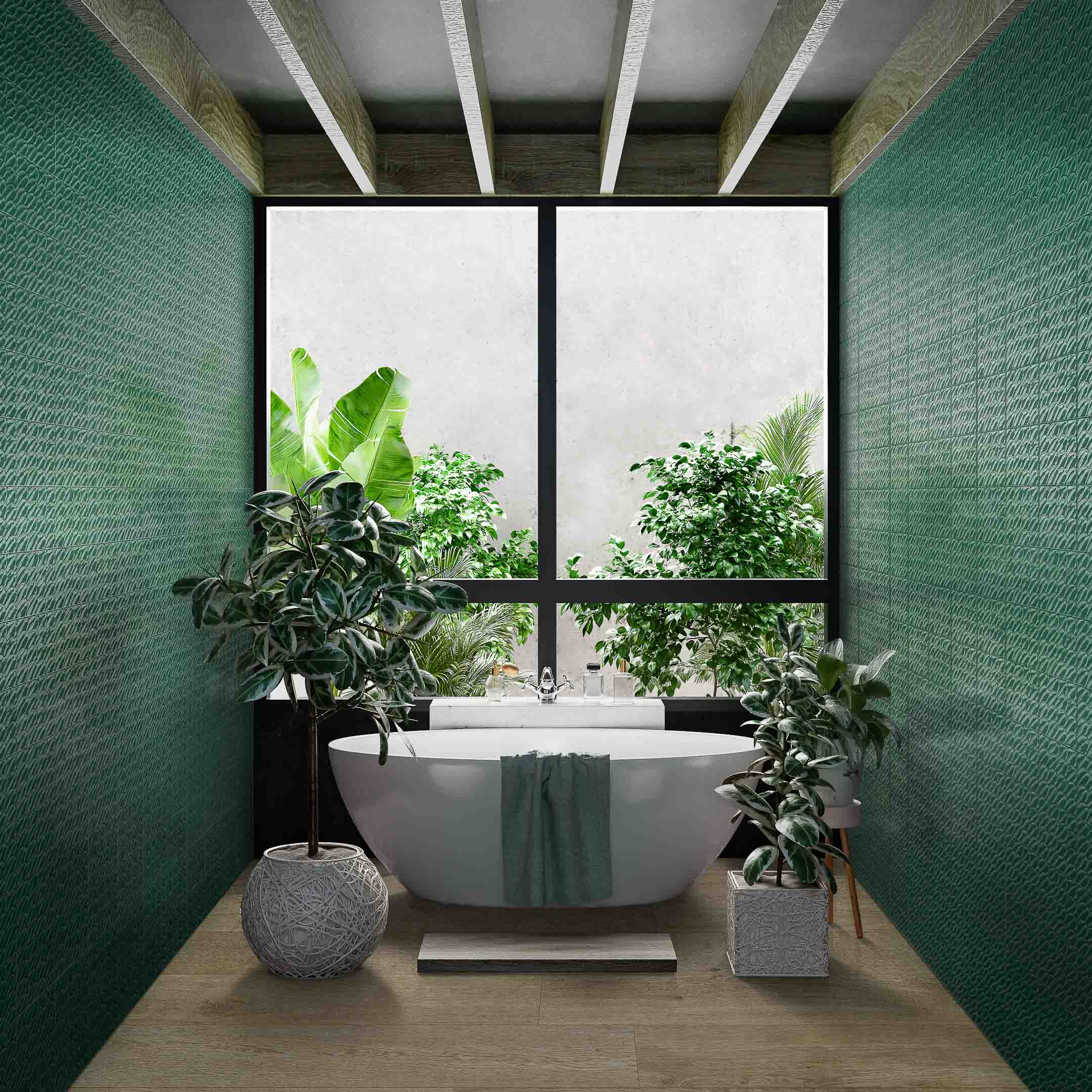 Premium 3D Porcelain Zellige Tile - Sol Series | Moroccan-Inspired Wall & Floor Tiles for Kitchen Backsplash, Bathroom & Fireplace | Waterproof & Durable Ceramic Mosaic