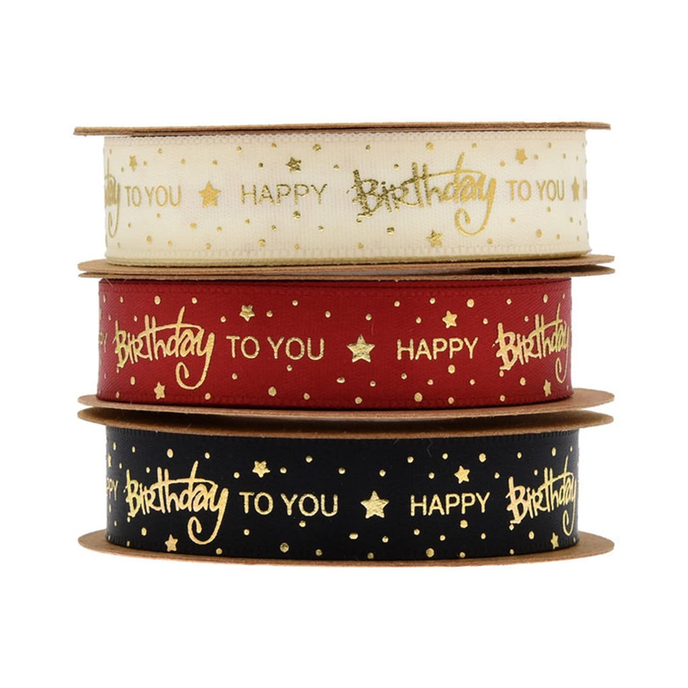 20 Yards Happy Birthday Printed Ribbon - Premium Polyester Decorative Ribbon for Cake Decorating, Gift Wrapping, DIY Crafts & Party Decor | Ideal for Birthday Cakes, Presents, and Special Occasions