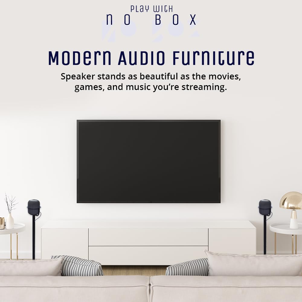 Premium Heavy Duty Powder Coated Steel Speaker Stand for Apple HomePod Gen 1 & 2 - Black | Perfect for Home Theater, Gaming Setup & Music Listening