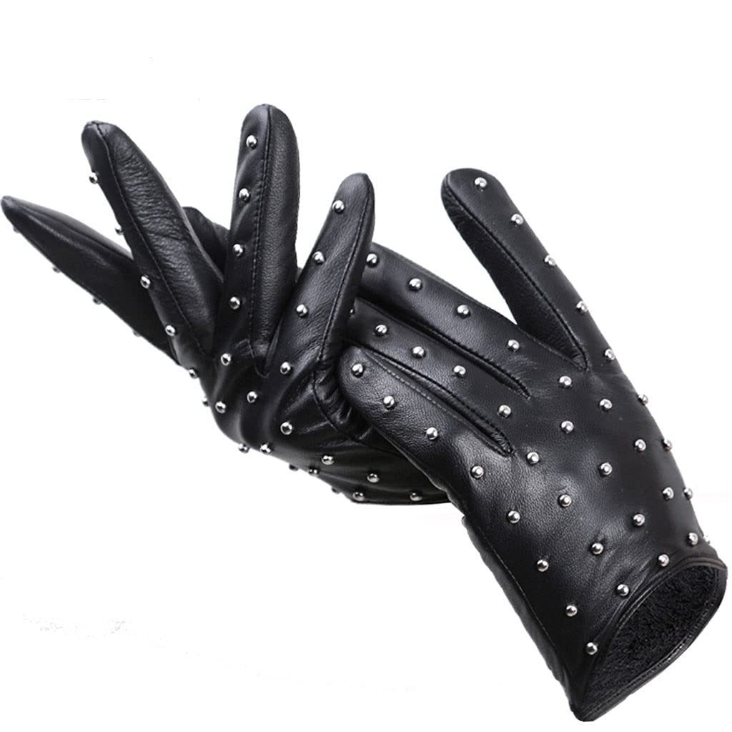 Women's Thin Warm Winter Gloves for Driving & Motorcycle - Soft Leather Gloves (Black, Size S) - Perfect for Cold Weather Commuting & Outdoor Activities