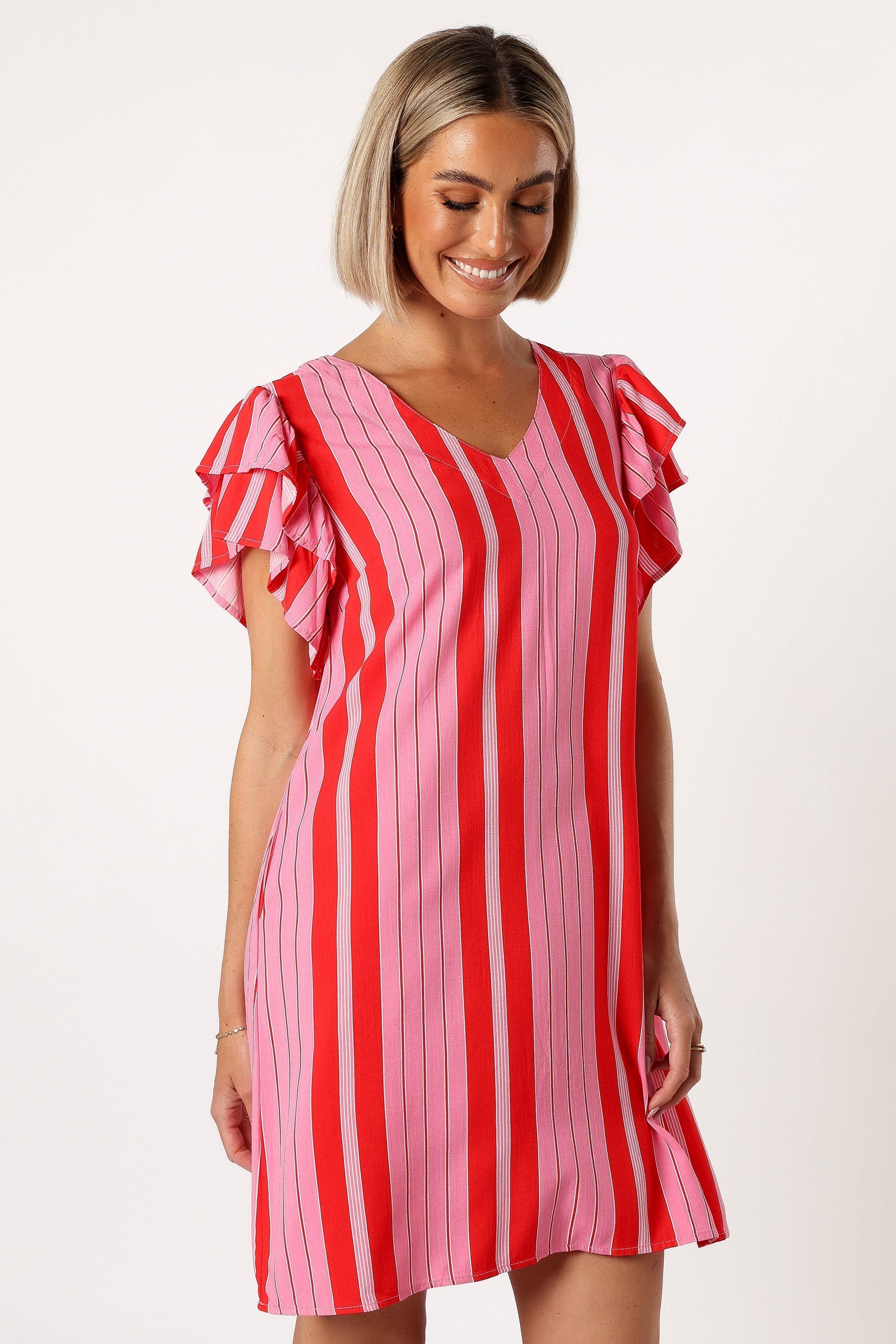Amara Mini Dress - Pink Striped Summer Dress for Women | Casual & Party Wear | Perfect for Beach, Vacation & Date Nights