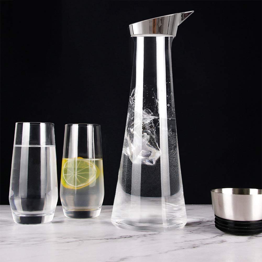 1.4L Acrylic Transparent Juice Pitcher with Removable Lid - Glass Pitcher for Mimosa Bar, Brunch, Cold Water, Juice, Milk & Iced Tea - Perfect for Entertaining, Parties & Everyday Use