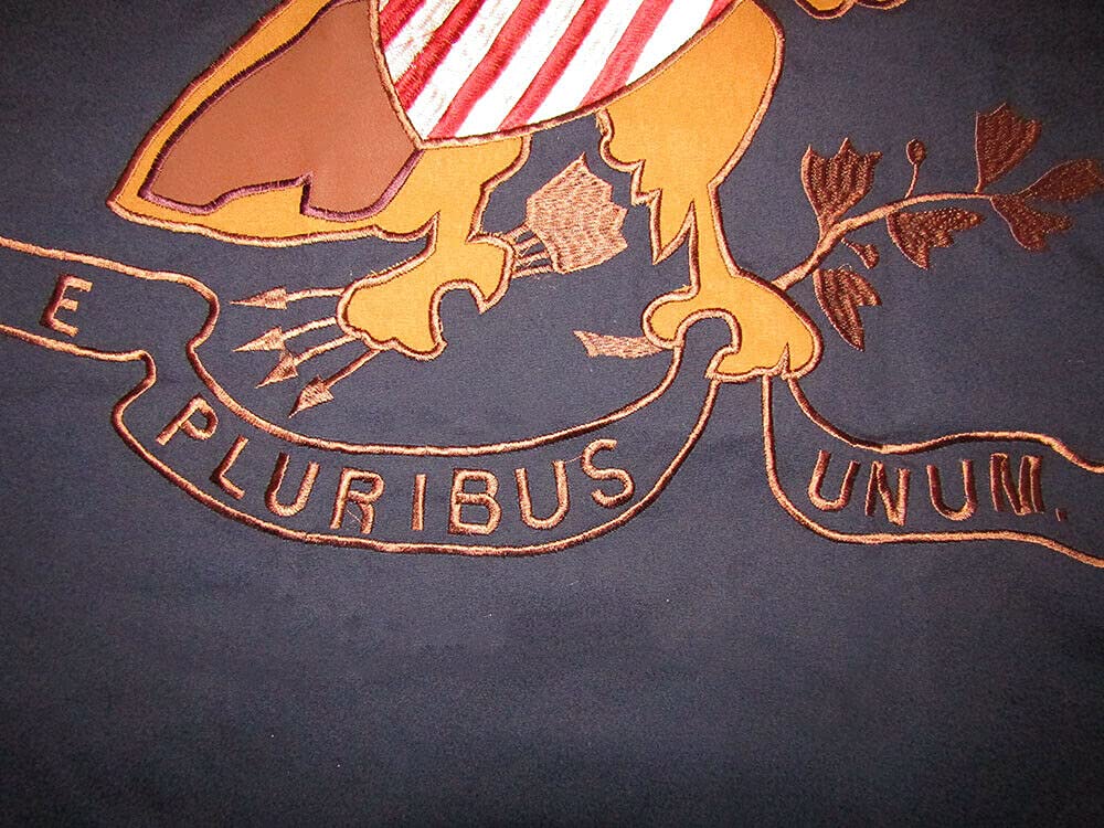 38x38 Embroidered USCT E Pluribus Unum Cotton Flag - Historical Civil War Banner - 38