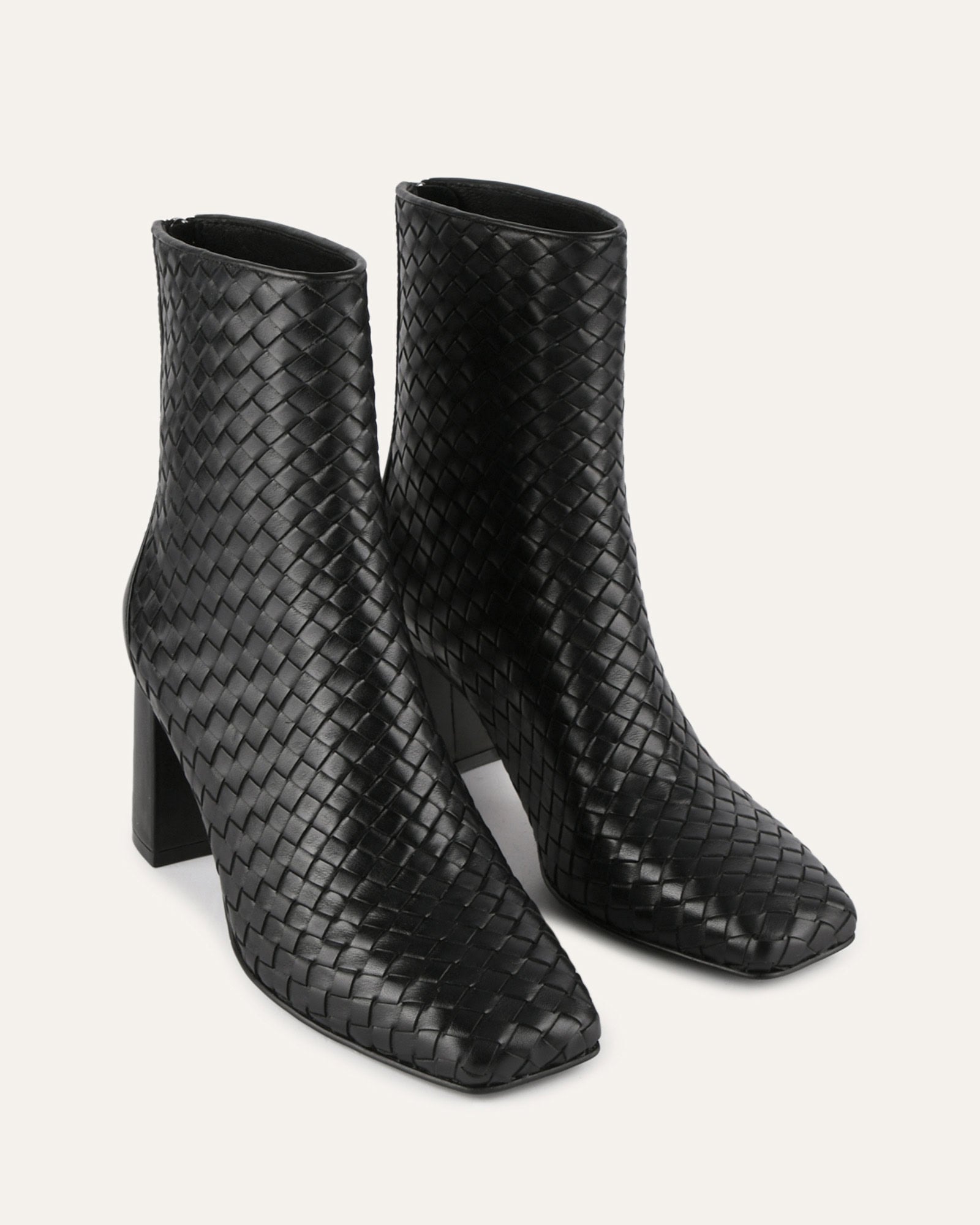 NOLA Mid Ankle Boots for Women - Black Leather Booties with Comfortable Cushioning | Perfect for Casual Outfits, Office Wear & Fall Fashion
