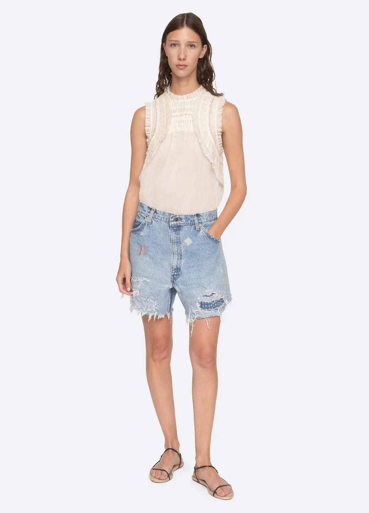 Cole Women's Ribbed Knit Tank Top - Soft Cream Casual Sleeveless Shirt for Summer, Yoga, and Layering