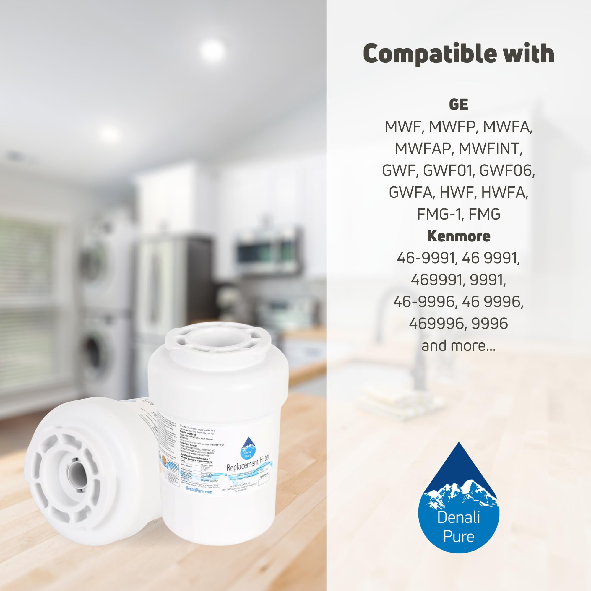 6-Pack GE MWFINT Refrigerator Water Filter Replacement - Compatible with GE MWFINT Fridge Filter Cartridge | Pure Water for Drinking, Ice Maker & Coffee Machine