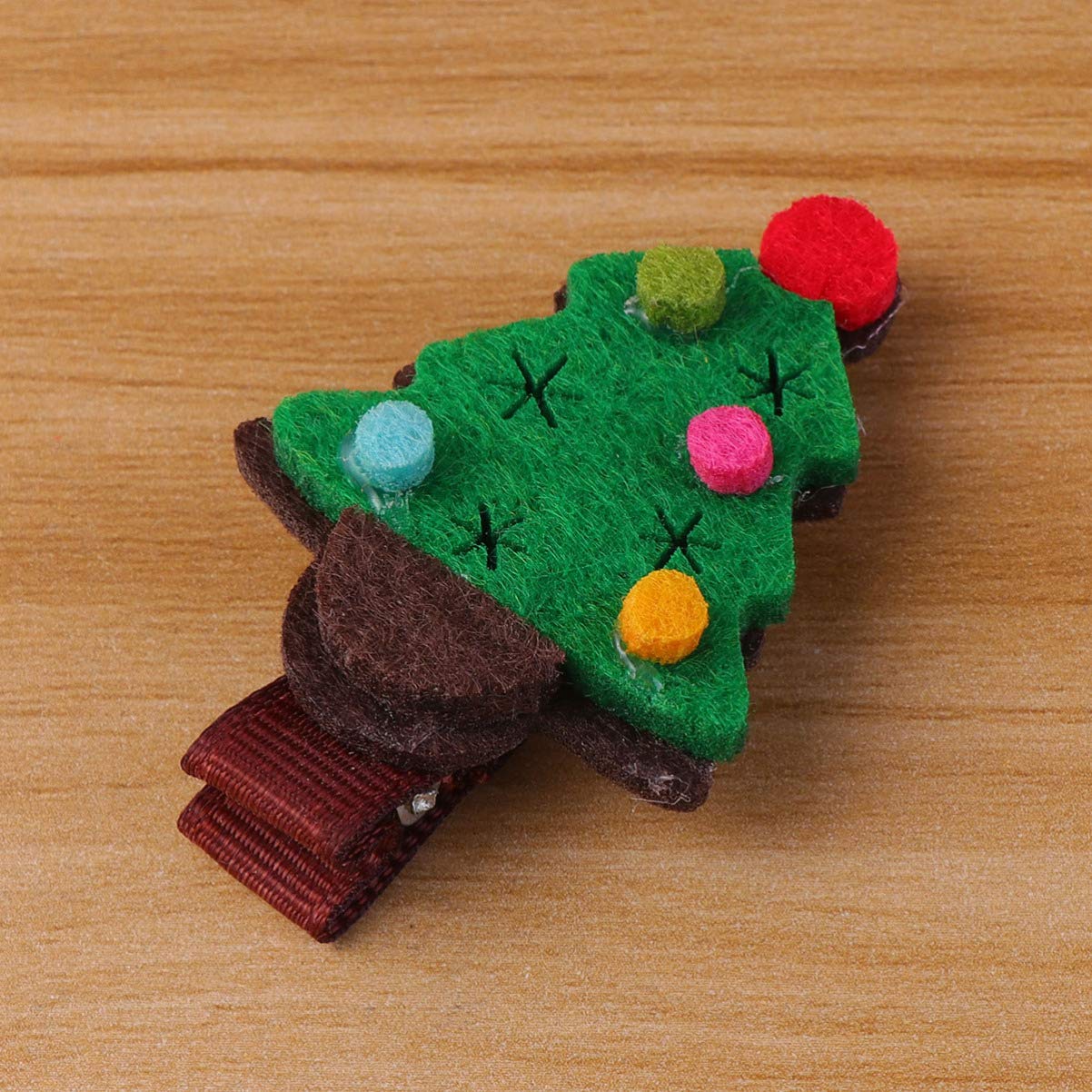 Lurrose 4Pcs Christmas Tree Hair Clips - Green Felt Hairpins, Barrettes for Girls, Kids & Women - Perfect for Xmas Parties, School Events & Holiday Photos