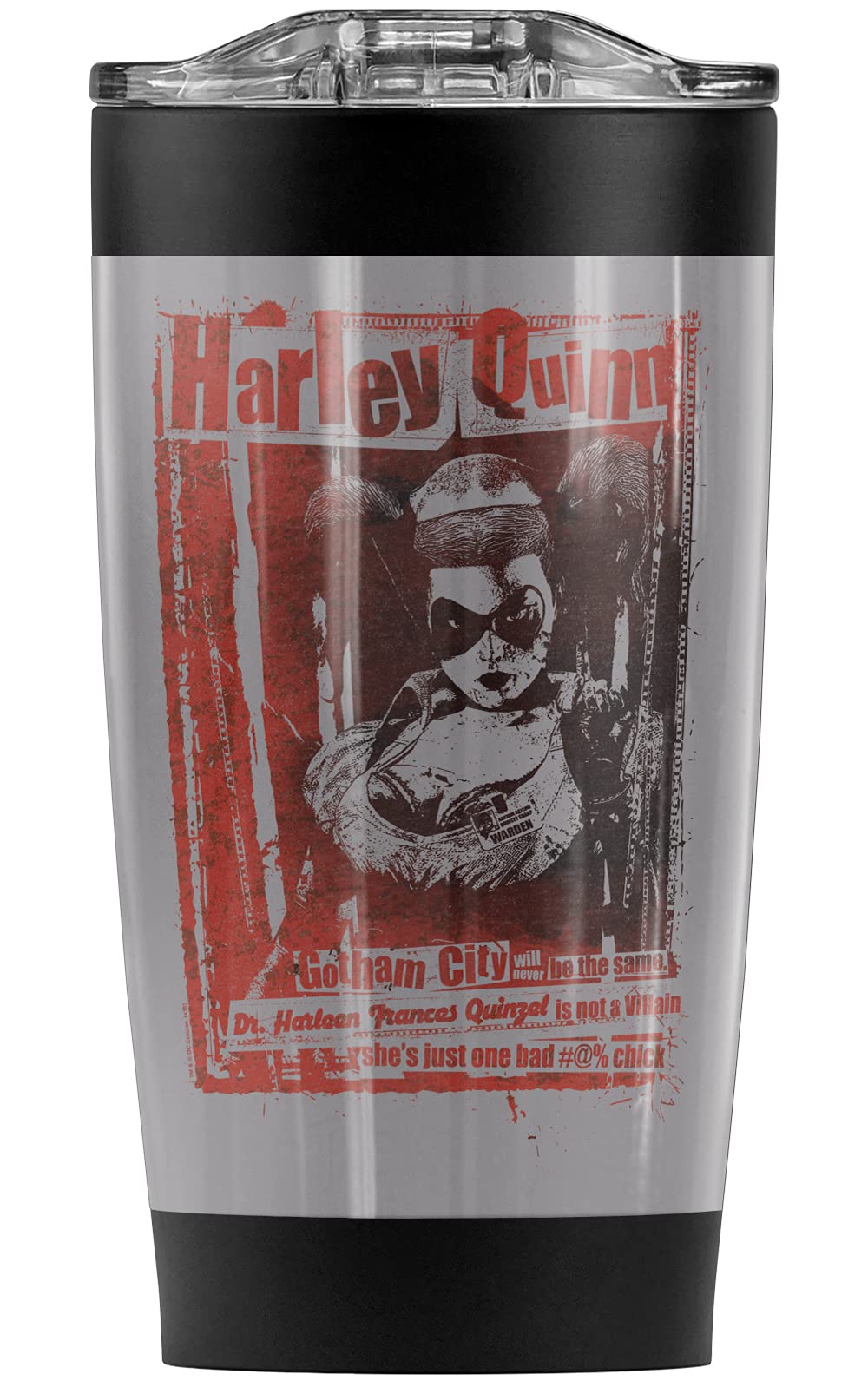 Harley Quinn Stainless Steel Tumbler 20oz - Vacuum Insulated Coffee Travel Mug with Leakproof Sliding Lid | Double Wall Insulation for Hot & Cold Drinks | Perfect for Office, Gym & Outdoor Adventures