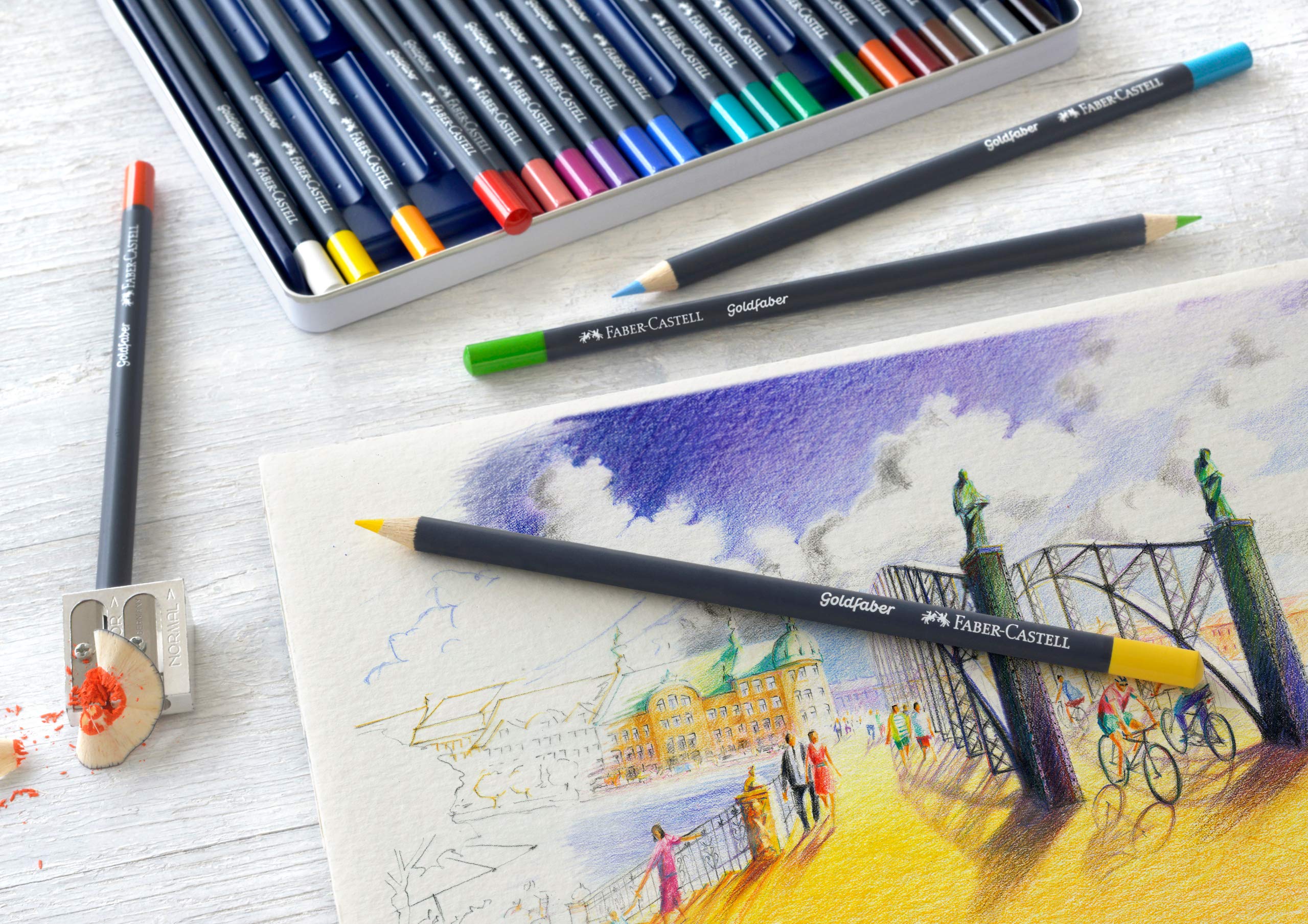 Faber-Castell Goldfaber Color Pencil - Helioblue Reddish for Art & Sketching | Home & School Use