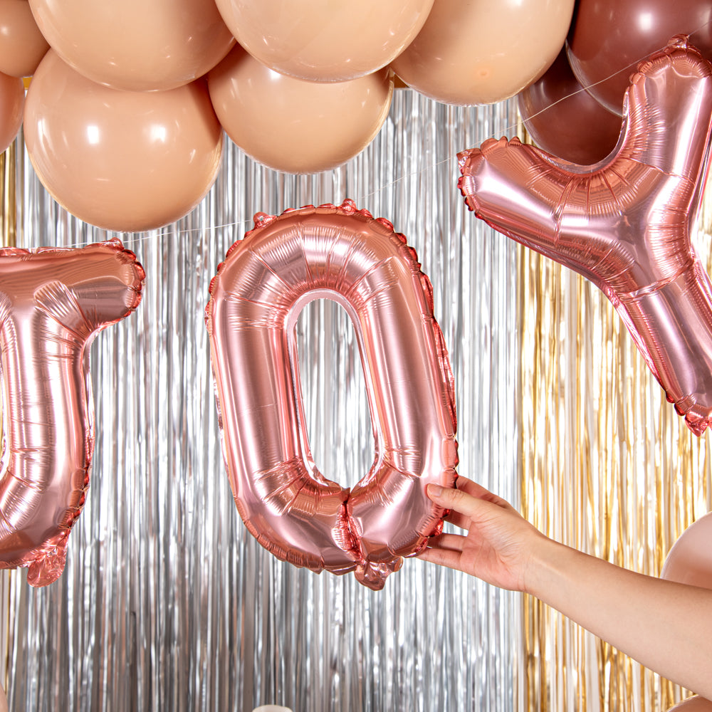 Rose Gold Mylar Letter O Balloon - 16 Inch Party Decoration for Birthdays, Anniversaries & Celebrations - 1 Count Box