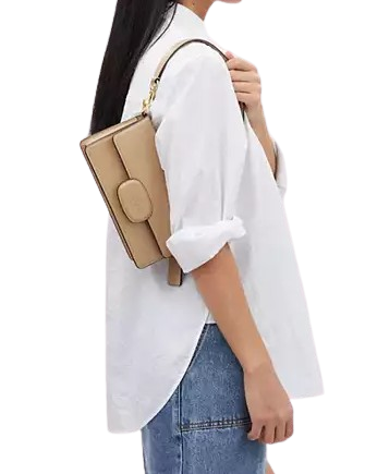 Coach Eliza Flap Crossbody Bag with Leather Covered Closure - Stylish & Compact Purse for Women, Perfect for Everyday Use, Work, and Travel