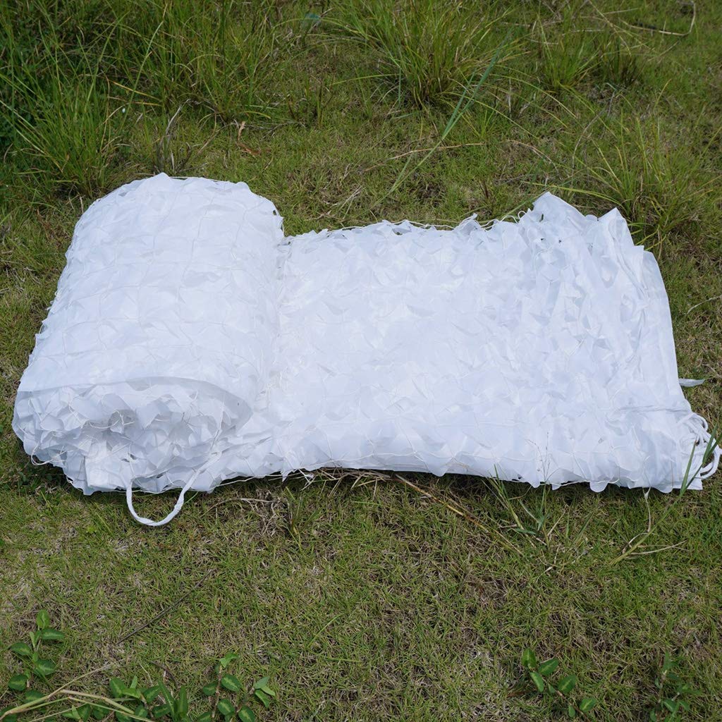 Military Camouflage Netting - Heavy Duty Oxford Polyester Reinforced UV Resistant Shade White Camo Net for Sun Protection | Perfect for Camping, Hunting, Shooting Ranges & Military Themed Party Decorations | Outdoor Use, Backyard Privacy & Tactical Concealment