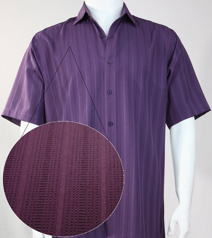 Bassiri Men's Short Sleeve Casual Shirt 48371 - Comfortable Breathable Button Down Shirt for Office, Travel & Summer Outings