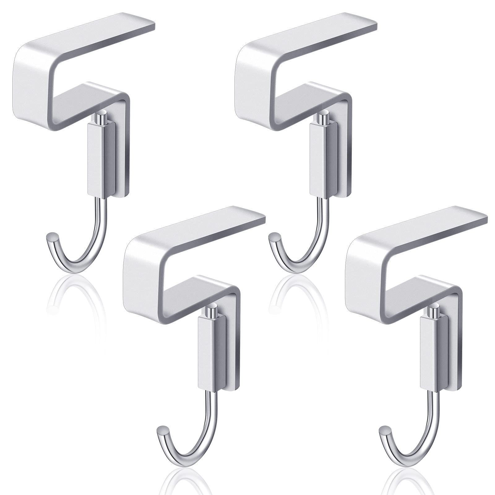Aluminum Alloy Purse Hanger for Table & Desk - 4 Pack (2.6cm/1.02in) - No Nail Handbag Hook for Office, Restaurant, Dorm - Space Saving Bag Holder for Purses, Totes & Backpacks - Perfect for Hanging Storage & Organization