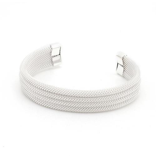 Stylish Silvertone Linear Mesh Cuff Bracelet for Women - Elegant Fashion Jewelry for Parties, Weddings & Everyday Wear