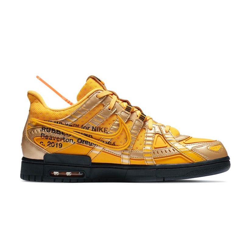 Off White x Nike Air Rubber Dunk University Gold Sneakers - Men's Basketball Shoes for Streetwear & Casual Wear - Perfect for Urban Fashion & Gym Workouts