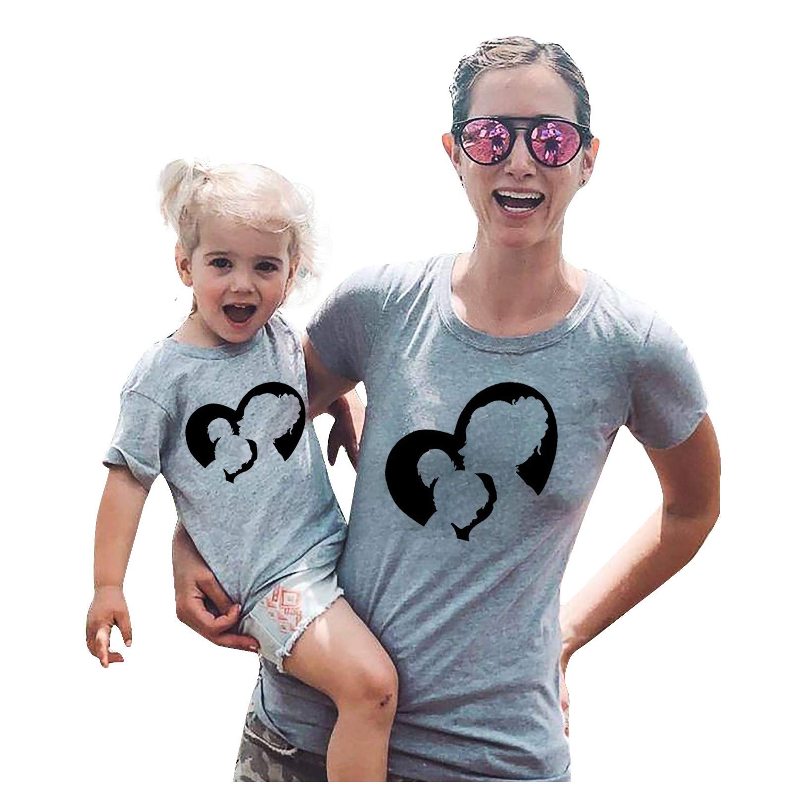 Stylish Kids & Mom Matching T-Shirt Set - Cute Boys & Girls Tops, Women's Blouse for Mother's Day - Perfect for Family Photos & Special Occasions