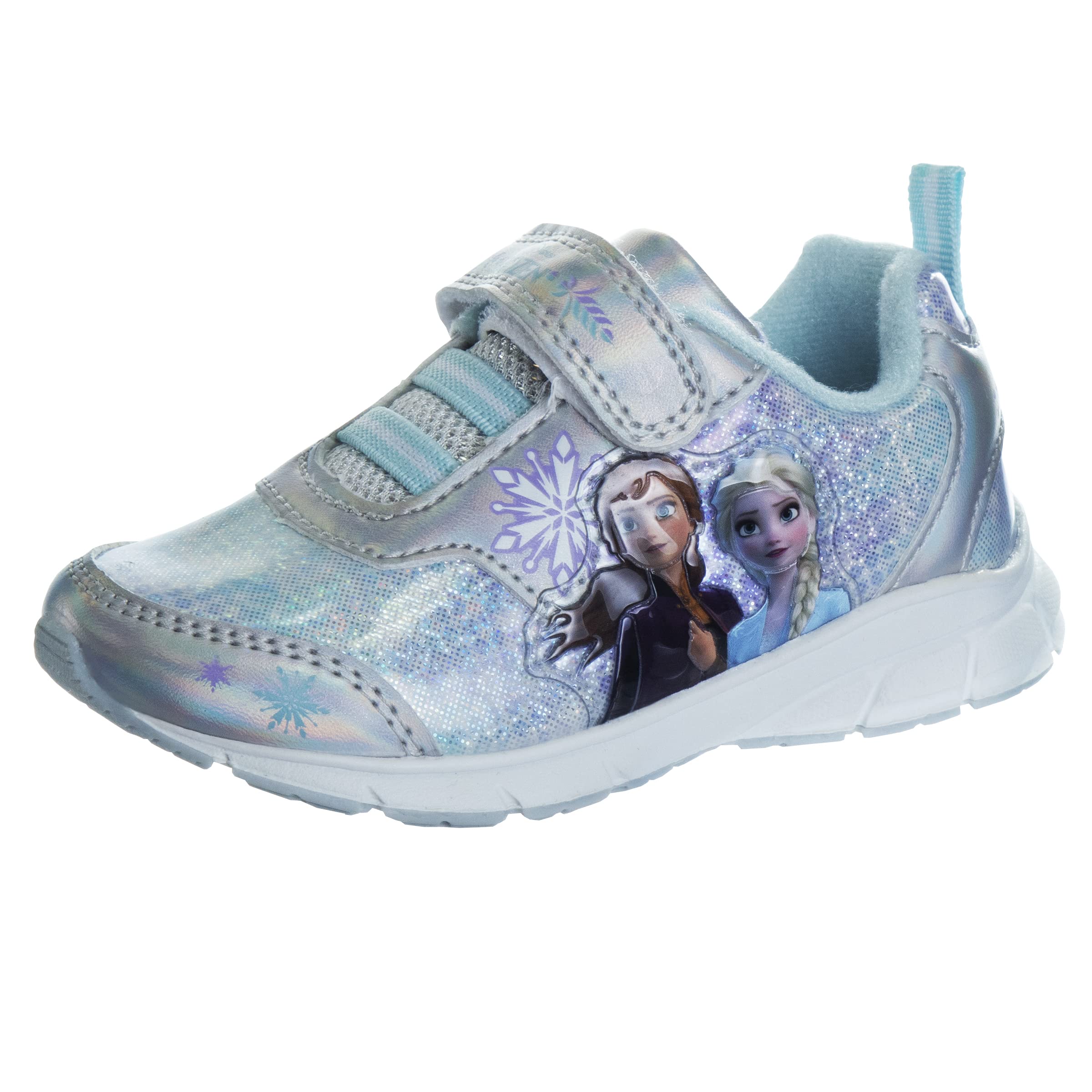 Disney Frozen Girls' Light-Up Running Shoes - Toddler & Little Kid Laceless Sneakers for Play, School & Outdoor Activities