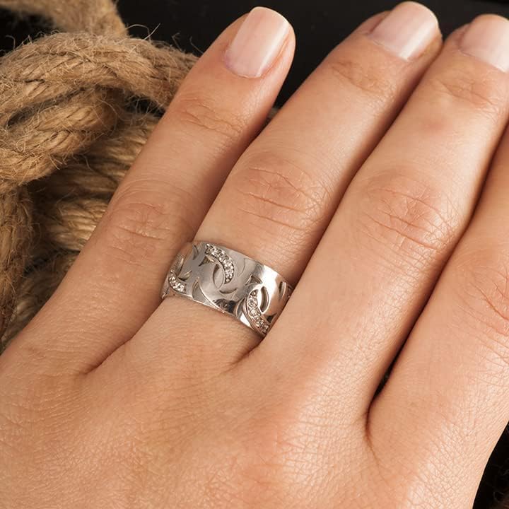 His and Hers Matching Wedding Rings Set - 925 Sterling Silver Couple Bands with Cubic Zirconia, Personalized Engraved Wedding Rings for Anniversary, Engagement & Romantic Gifts (Perfect for Proposals, Vow Renewals and Special Occasions)