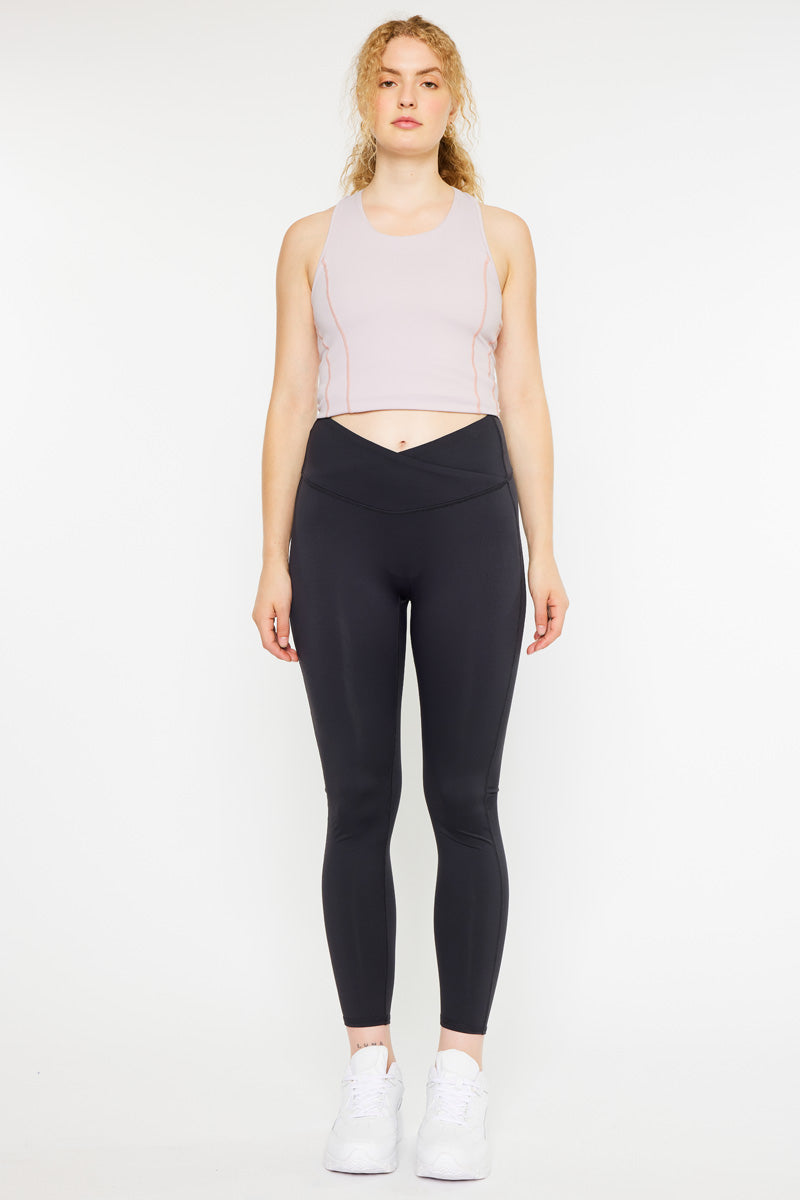 Ari Mid Rise Active Leggings for Women - High Waist Yoga Pants with Pockets - Comfortable Workout Leggings for Running, Gym & Lounge Wear
