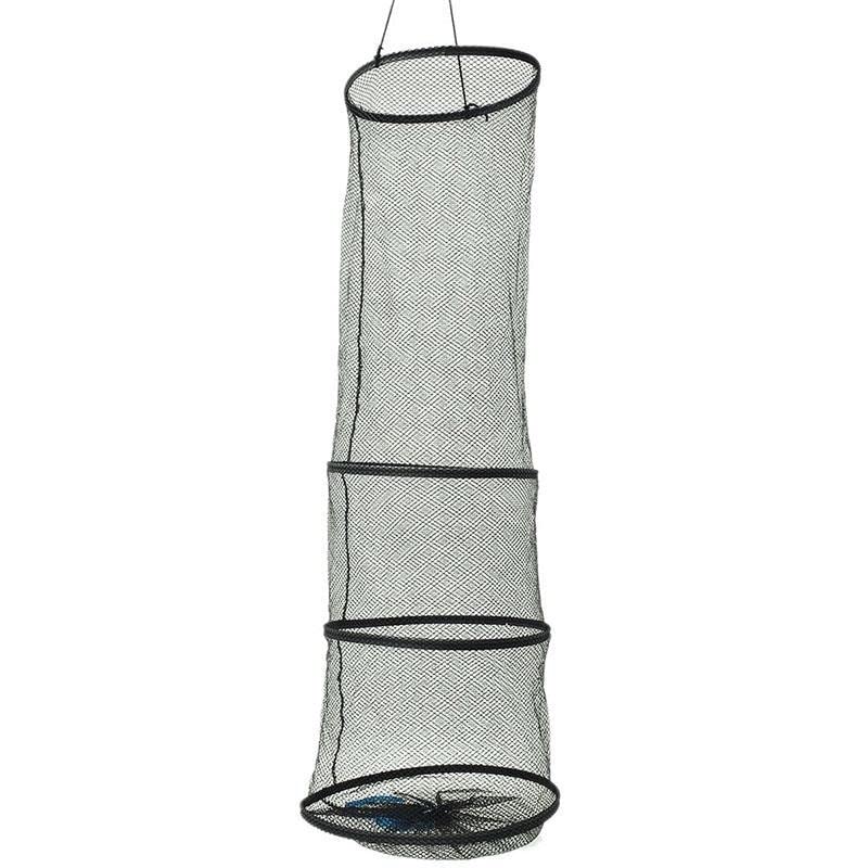 3-Layer Collapsible Fishing Net Basket - Portable Dip Net Cage for Freshwater & Saltwater Fishing - Ideal for Crabs, Shrimp, Minnows and Bait Collection