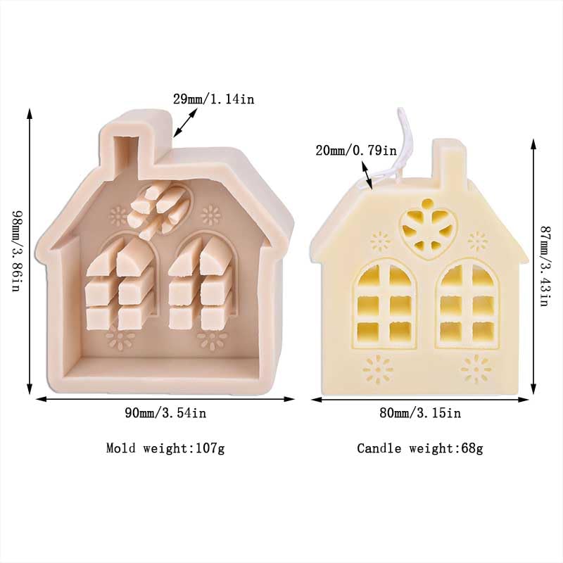Christmas House Silicone Candle Molds - DIY Candle Making Kit for Resin, Aromatherapy, Wax Soap - Perfect for Holiday Home Decor & Handmade Crafts (Ideal for Christmas Gifts & Cozy Winter Decorations)