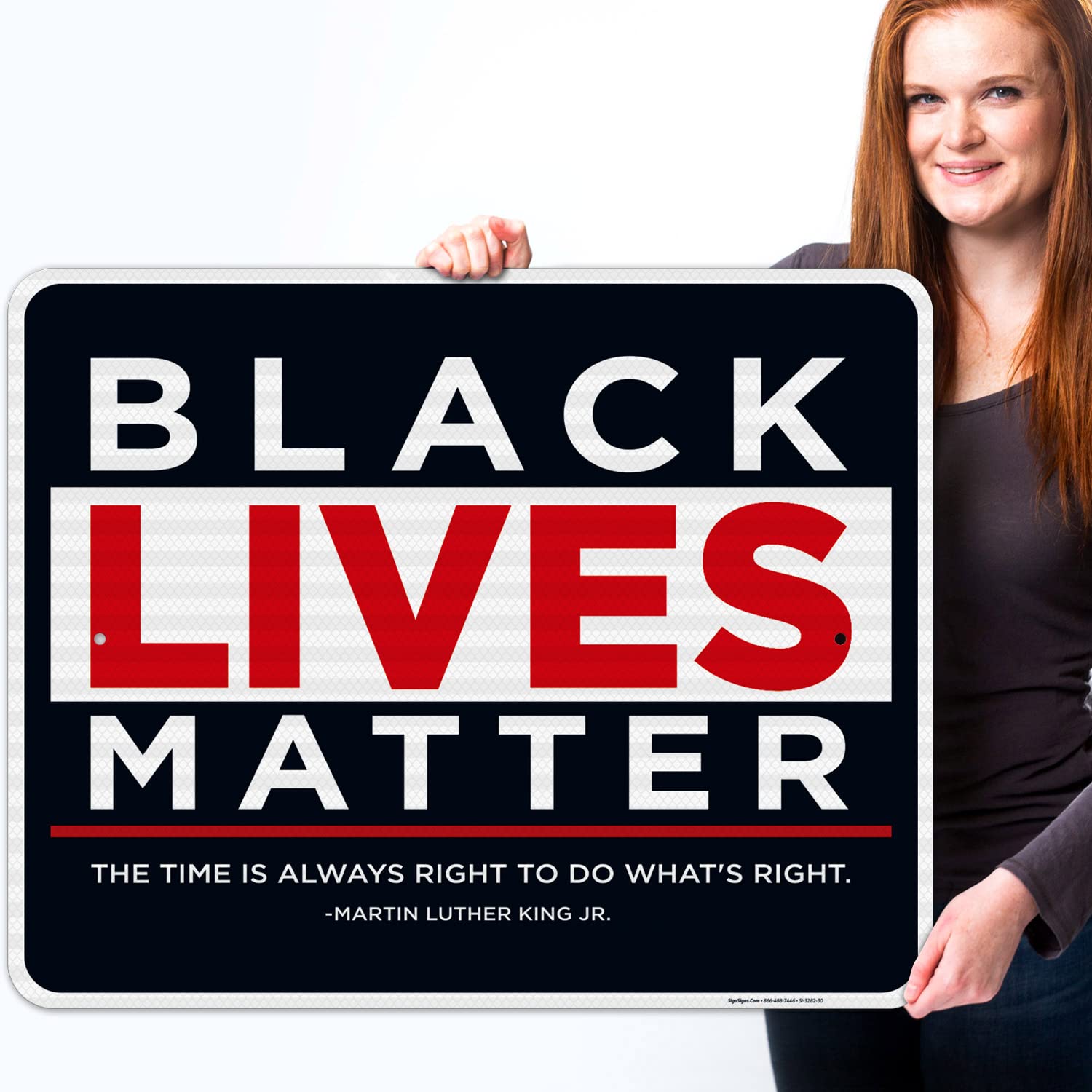 Black Lives Matter Sign - 24x30 Inches, 3M EGP Reflective .080 Aluminum, Fade Resistant, Made in USA - Perfect for Yard, Protest, or Community Display