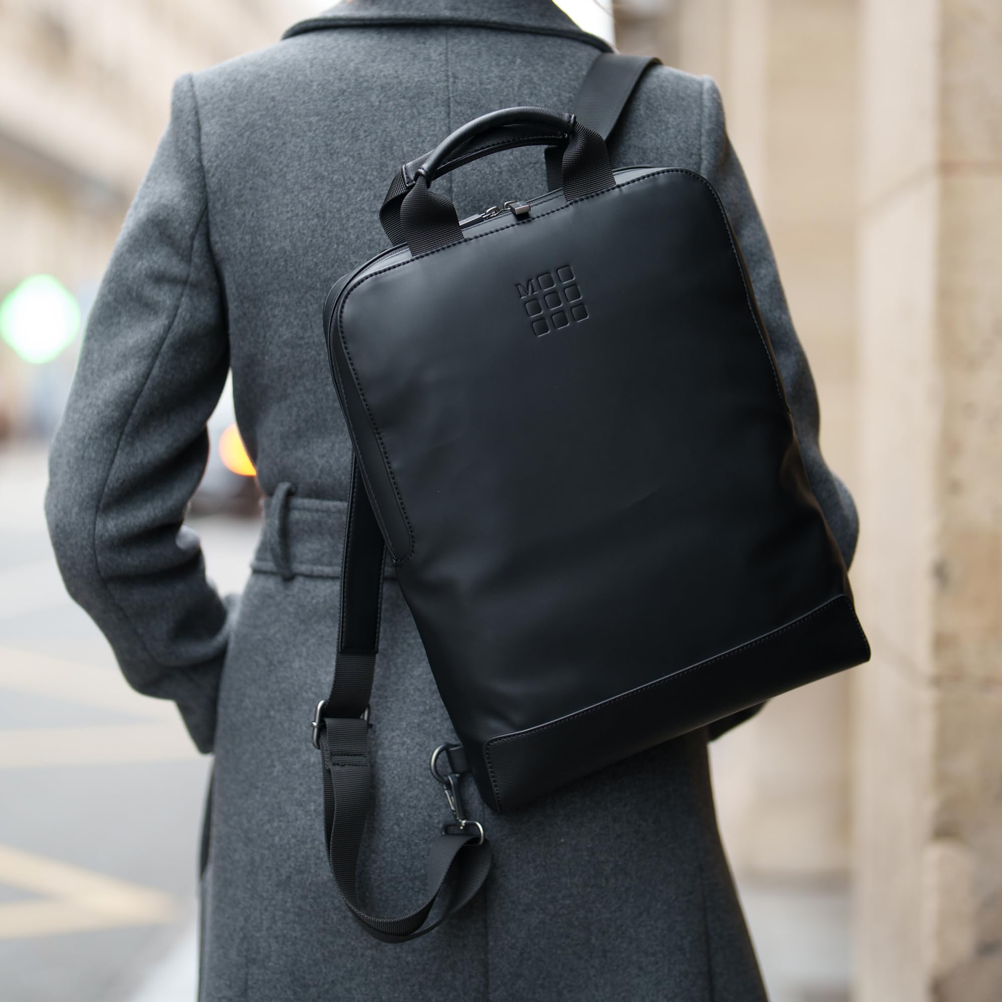 Moleskine Classic Vertical Laptop Backpack - 15 Inch Computer Bag for MacBook, Notebook, iPad - 29 x 39 x 6 cm - Black - Perfect for Work, Travel & School