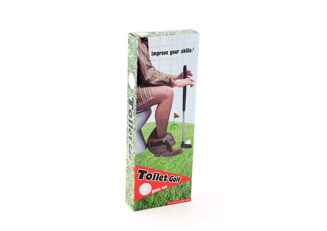 Relaxdays Mini Golf Toilet Set - 6-Piece Bathroom Golf Game for Adults & Kids - Fun Indoor Activity for Parties, Gifts & Family Game Night