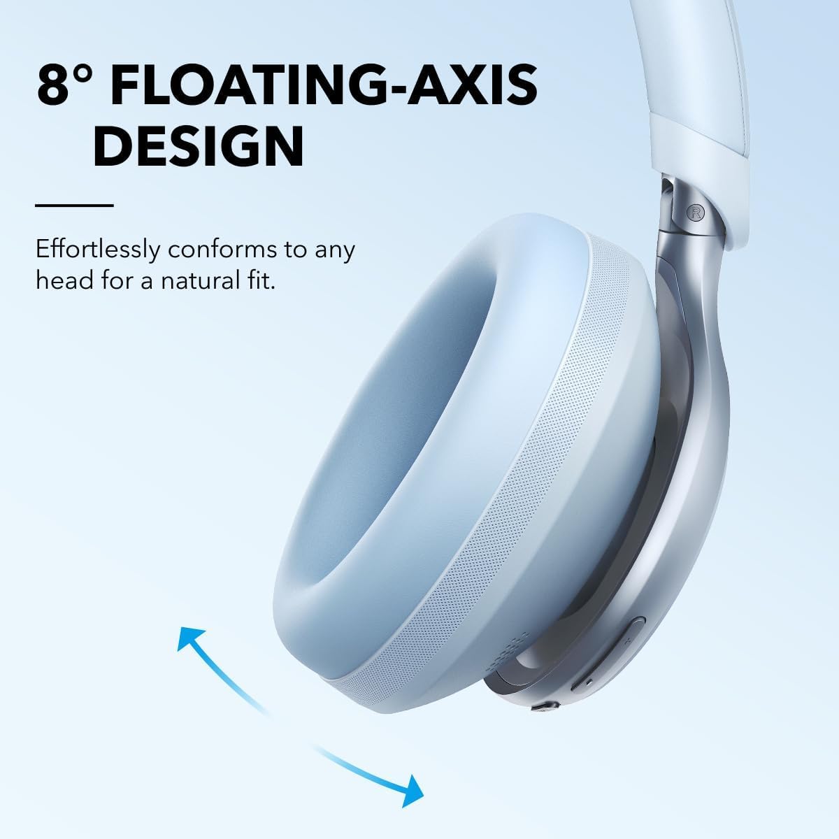 Anker Soundcore Space One Active Noise Cancelling Wireless Headphones (Renewed) - Sky Blue | Premium Sound Quality for Travel, Work & Study