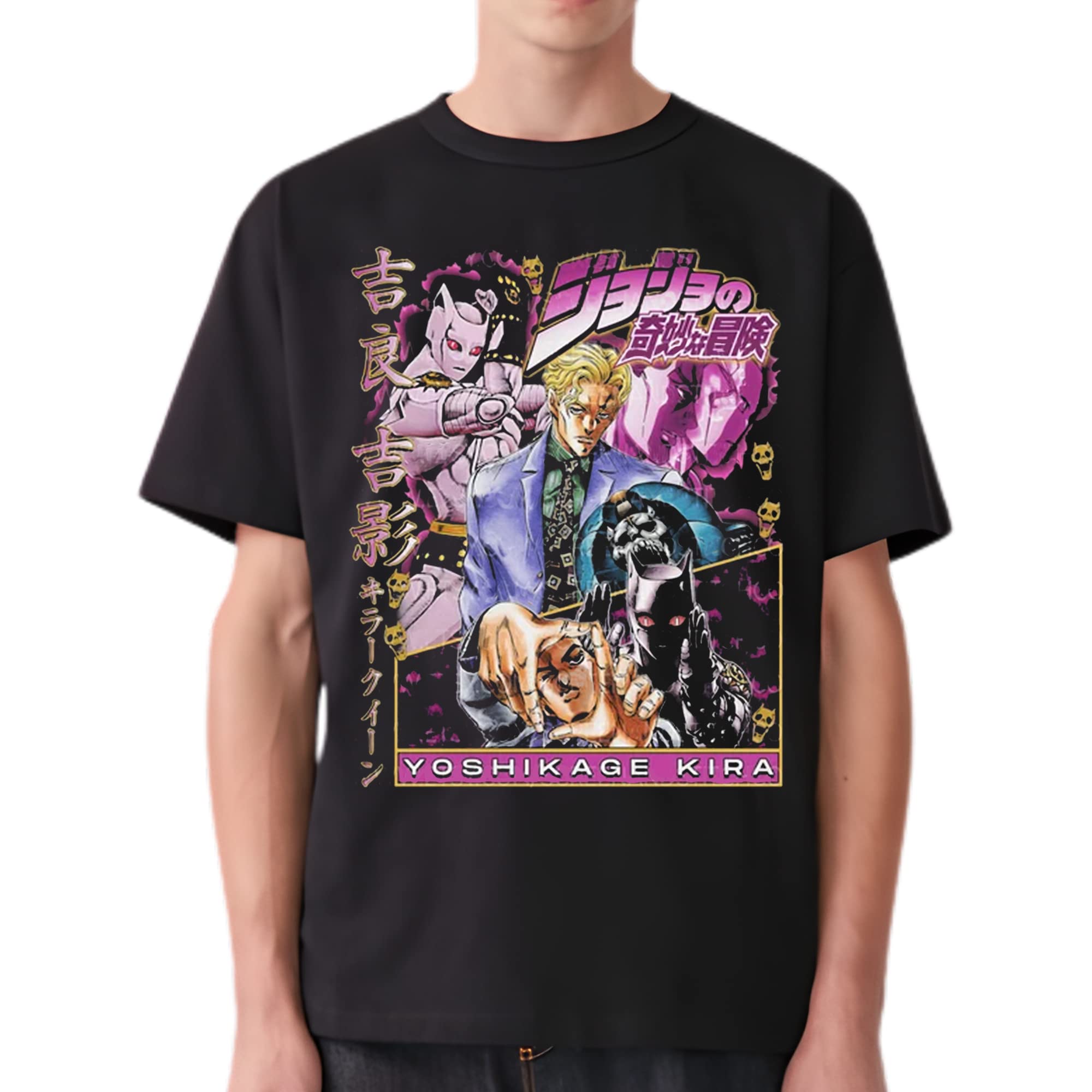 Kira Yoshikage Anime T-Shirt | JoJo's Bizarre Adventure Merch | Cool Graphic Tee for Anime Fans | Perfect for Cosplay, Conventions & Casual Wear