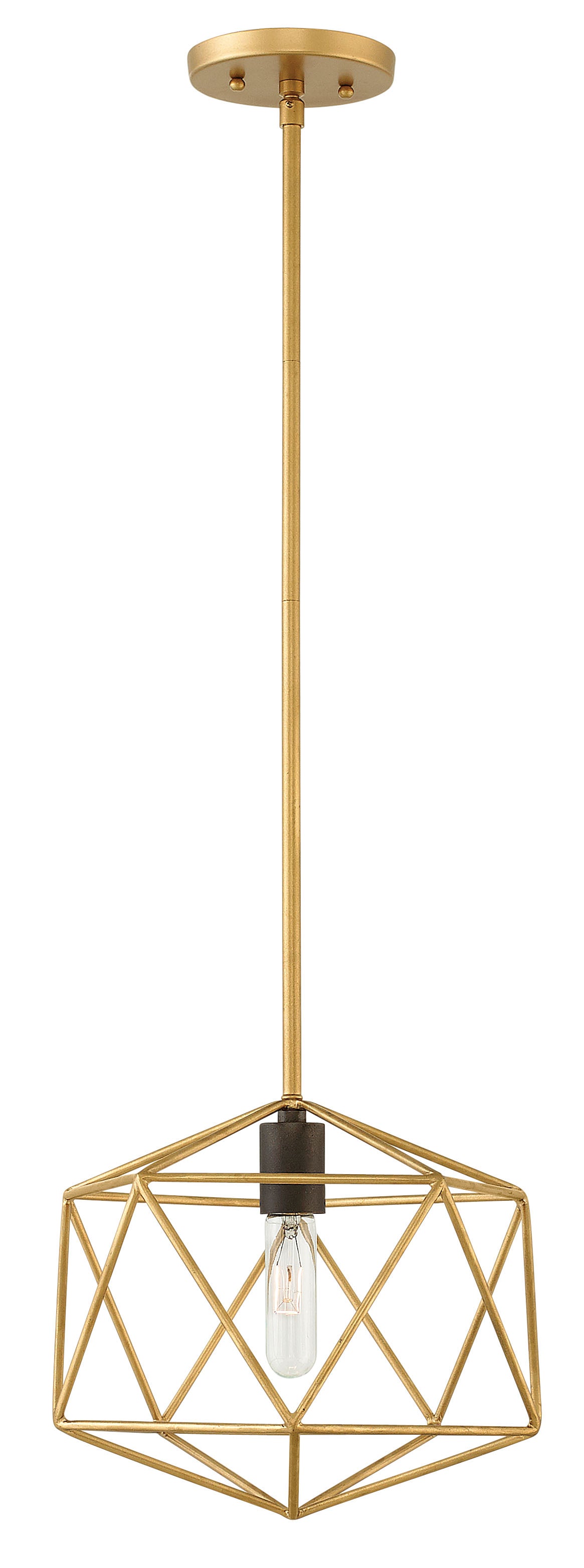 12W Astrid 1 Light Pendant in Deluxe Gold - Modern Hanging Light Fixture for Dining Room, Kitchen Island & Bedroom Decor