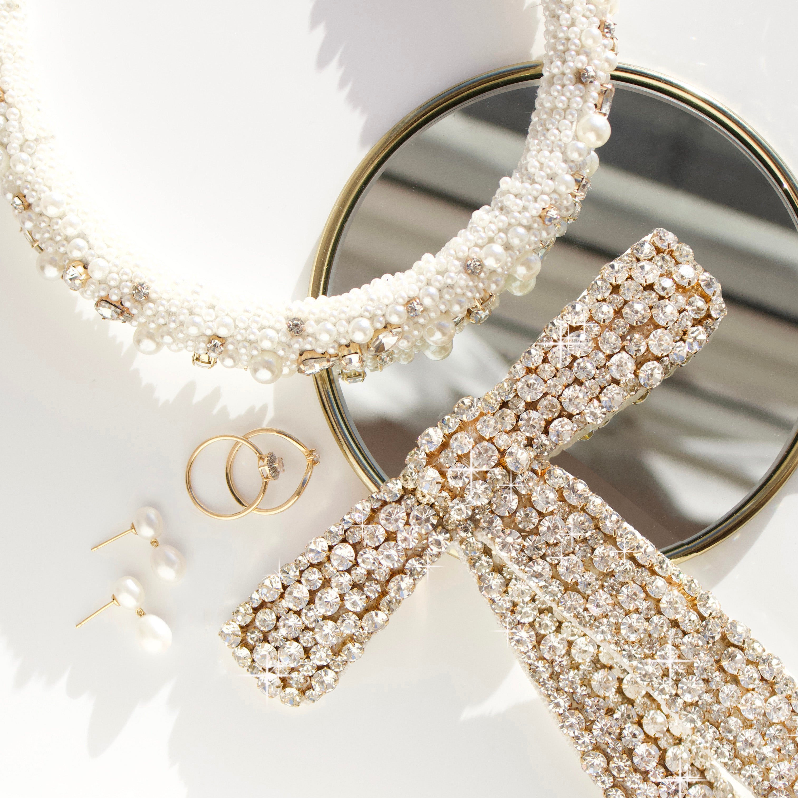 Celeste Embellished Hair Bow - Elegant Rhinestone Hair Accessories for Women & Girls | Perfect for Weddings, Parties & Special Occasions
