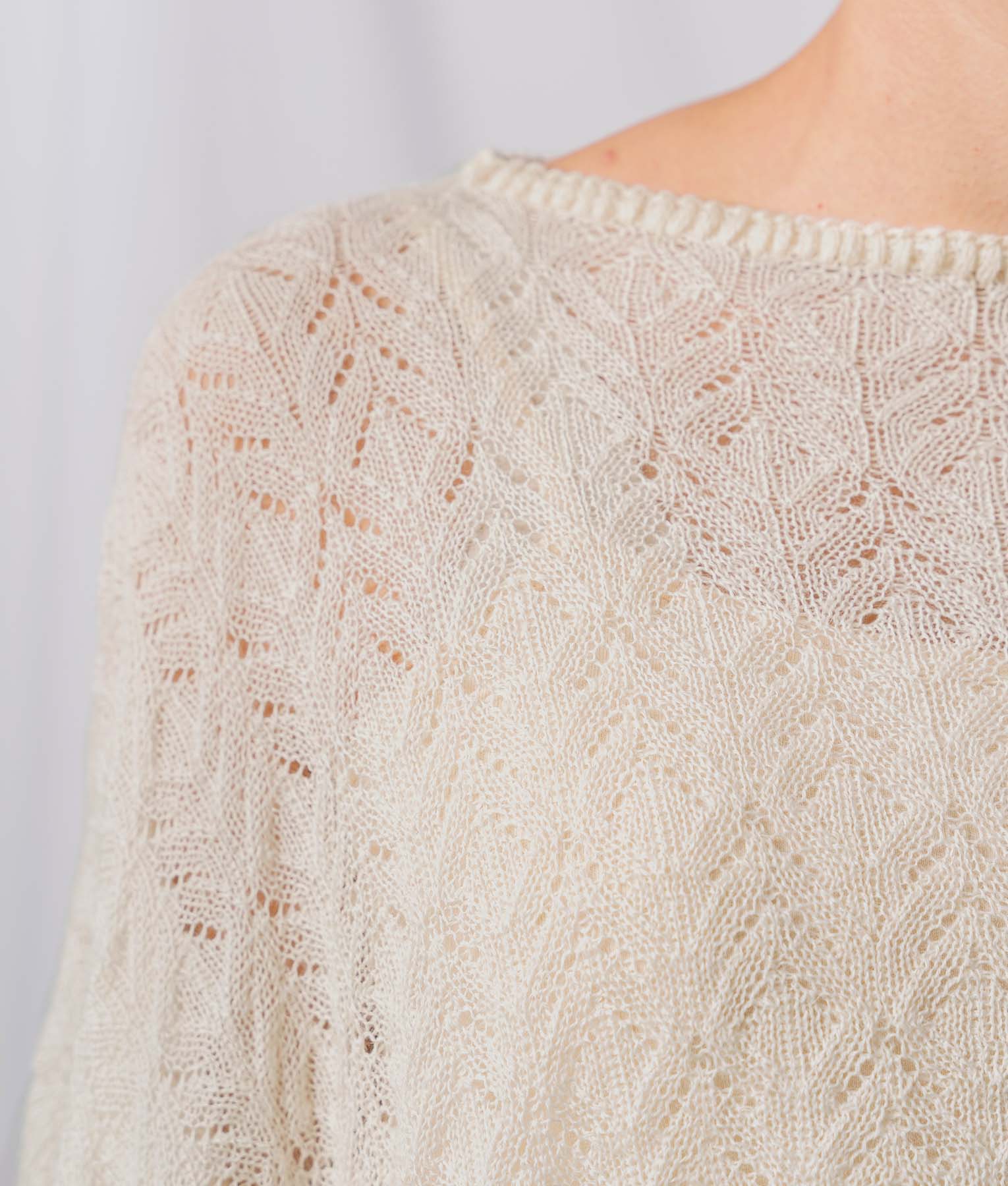 Elegant Dentelle Striped Poncho in Ivory & Gradient Sky Blue - Perfect for Fall Layering, Beach Cover-Ups, and Boho Fashion