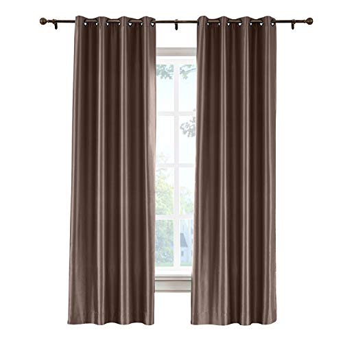 Cololeaf Thermal Insulated Blackout Curtains - Noise Reducing Grommet Drapes with White Lining, Light Blocking Window Panels (84