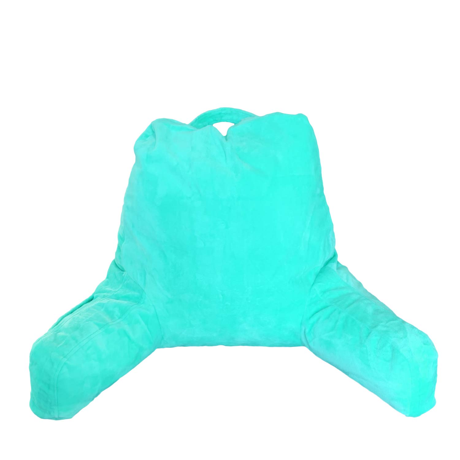 **Soothing Memory Foam Reading Pillow with Arm Pockets – Back Support Pillow for Bed, Gaming, Reading & TV – Standard Aquamarine – Comfortable for Relaxing, Studying & Lounging**