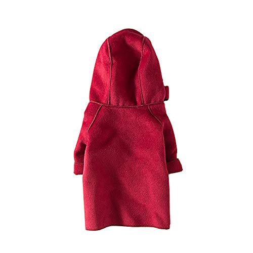 Warm Winter Dog Jacket with Hood - Cozy Fleece Snowsuit & Windbreaker for Small to Medium Dogs - Red, Large - Perfect for Cold Weather Walks & Outdoor Adventures