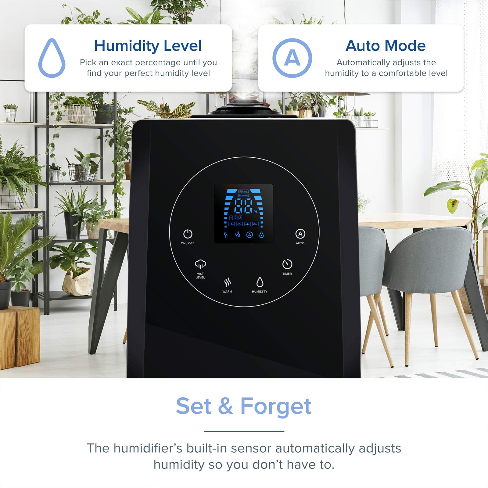 **LEVOIT 6L Cool Mist Humidifier for Large Rooms & Bedrooms - Top Fill Ultrasonic Air Humidifier with Essential Oil Diffuser, Black & Gray - Perfect for Home, Indoor Plants & Aromatherapy**