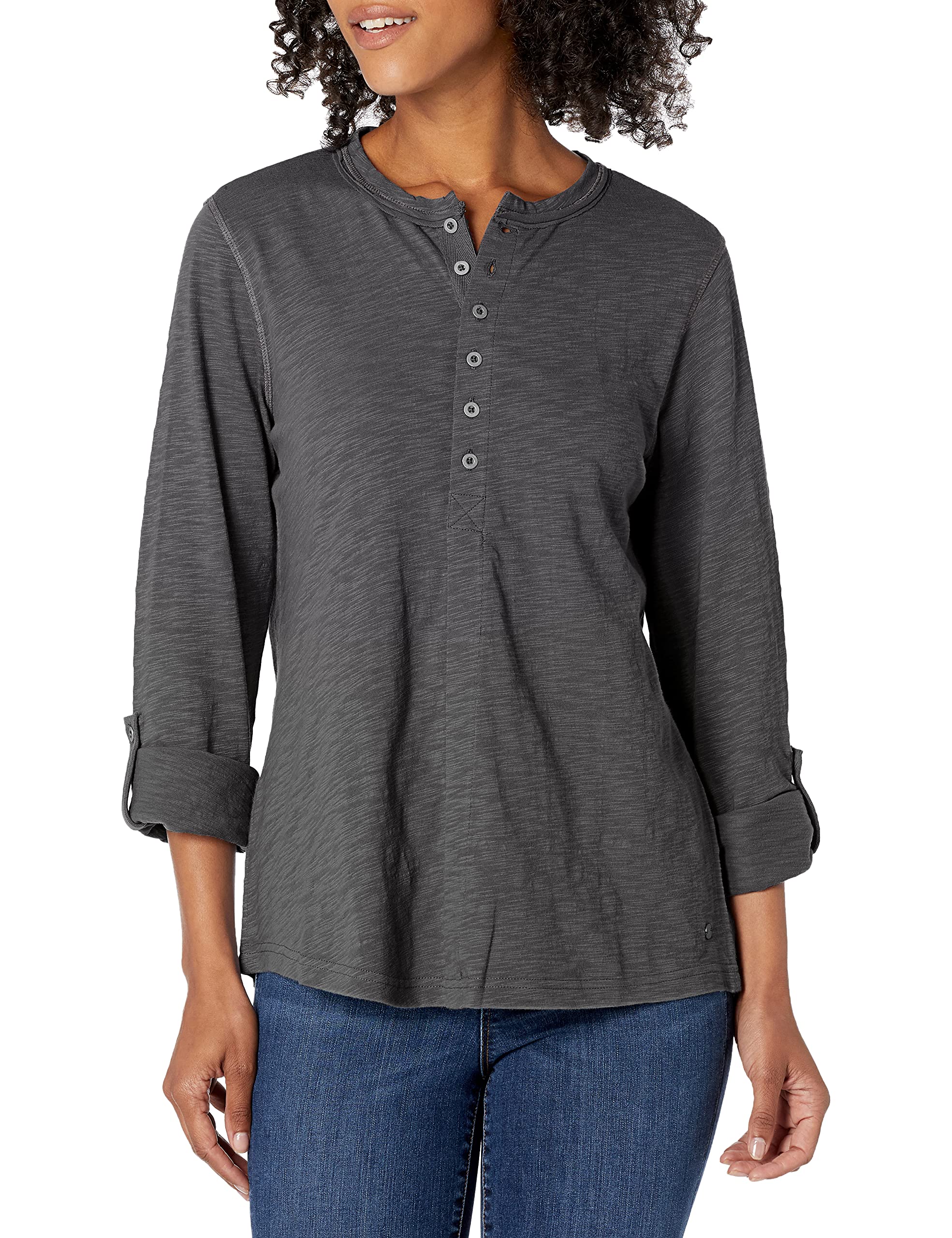 Jag Jeans Women's Eleanor Slub Jersey Henley Top | Comfortable Casual Shirt for Everyday Wear | Perfect for Work, Weekend Outings & Layering