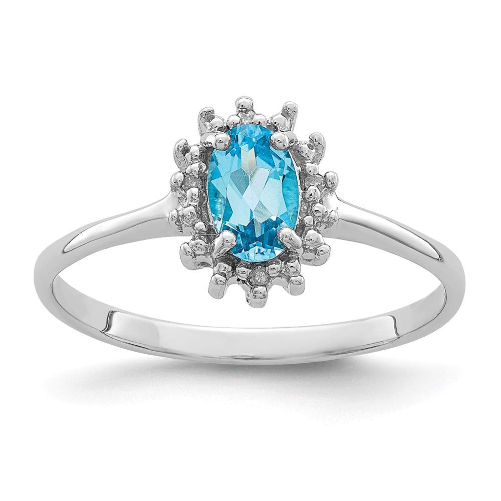925 Sterling Silver Swiss Blue Topaz Ring for Engagement & Gifting