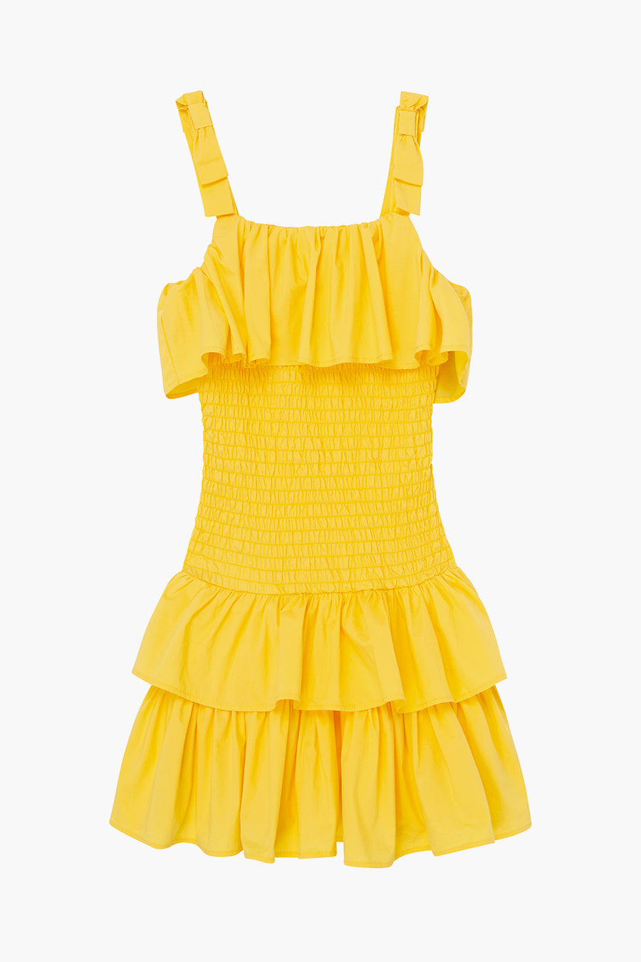 Girls Smocked Yellow Dress - Size 16 | Casual Kids Summer Outfit for Playdates, Parties & Family Photos