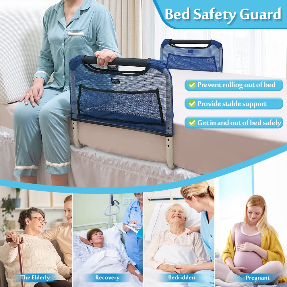 Adjustable Double Bed Rail U Bar for Medical & Home Use - Safety Assist Rail for Elderly Adults - Under Mattress Handrail Support - Fits Twin, Full & Queen Beds - Hospital & Senior Care Bed Guard (Ideal for Fall Prevention & Patient Safety)